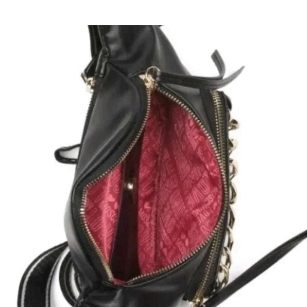 Love Moschino borsa pu nero Black and Gold Chain Bag - Picture 6 of 7